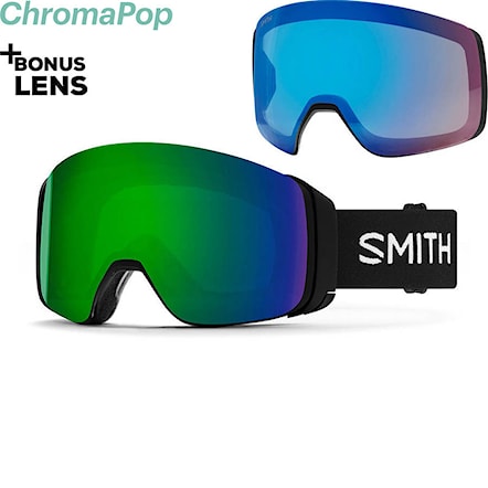 Snowboard Goggles Smith 4D Mag black | chromapop sun green mirror+storm rose flash 2022 - 1