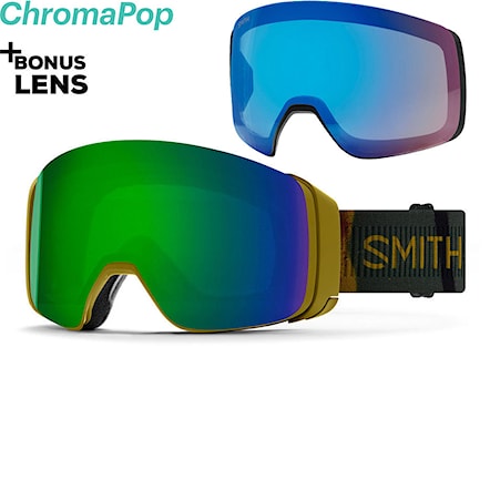 Snowboard Goggles Smith 4D Mag spray camo | cp green mirror+cp storm rose flash 2020 - 1