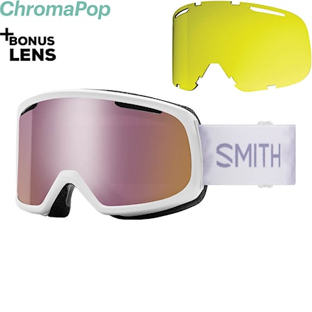 Snowboard Goggles Smith Riot white florals | chromapop everyday violet mirror+yellow 2021 - 1