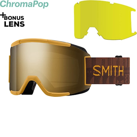 Snowboardové brýle Smith Squad amber textile | chromapop sun black gold mirror+yellow 2021 - 1