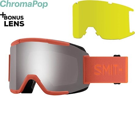 Snowboard Goggles Smith Squad burnt orange | chromapop sun platinum mirror+yellow 2021 - 1