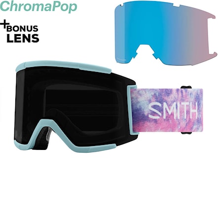 Snowboard Goggles Smith Squad Xl polar tie dye | chromapop sun black+storm rose flash 2021 - 1