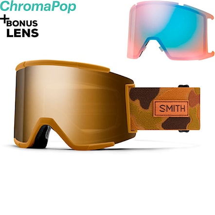 Snowboardové okuliare Smith Squad XL pow hunter | cp sun black gold mirror+cp storm blue 2025 - 1