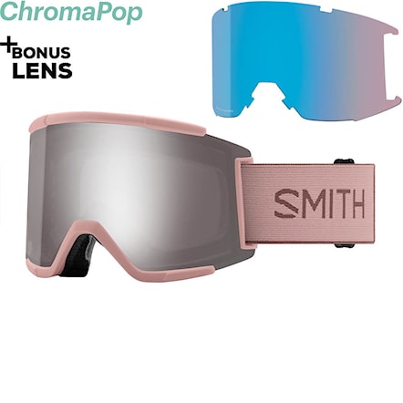 Snowboard Goggles Smith Squad Xl rock salt tannin | chromapop sun platinum mirror+storm rose flash 2021 - 1