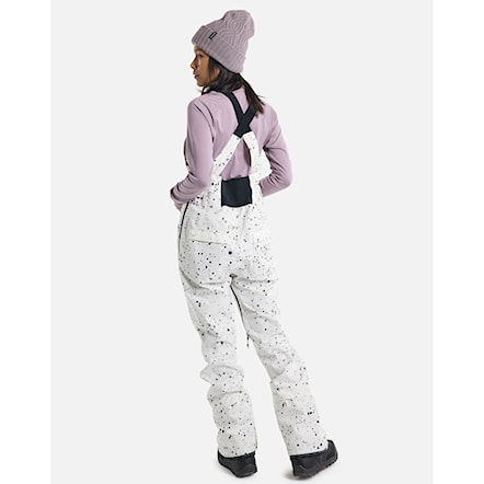 Spodnie snowboardowe Burton Wms Avalon Bib stout white spatter 2024 - 3