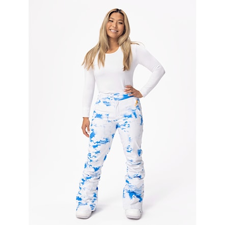 Kalhoty na snowboard Roxy Chloe Kim Pant azure blue clouds 2024 - 6
