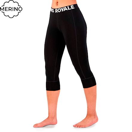 Underpants ¾ Mons Royale Wms Cascade Merino Flex 200 3/4 Legging black 2025 - 1