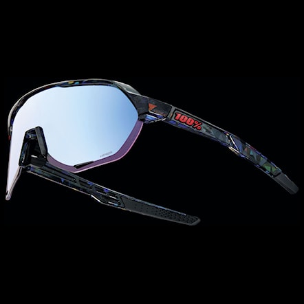 Bike Sunglasses and Goggles 100% S2 black holographic | hiper blue  multi mirror 2024 - 4