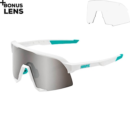 Bike Sunglasses and Goggles 100% S3 bora hans grohe white | hiper silver mirror 2021 - 1