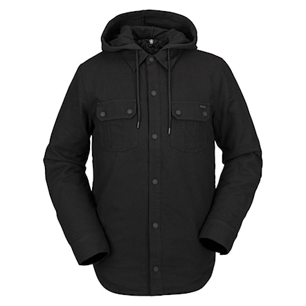 Kurtka zimowa do miasta Volcom Fields Ins Flannel Jacket black on black 2021 - 1