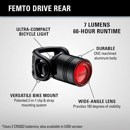 Bike Light Lezyne Led Femto Drive Rear black/hi gloss - 2