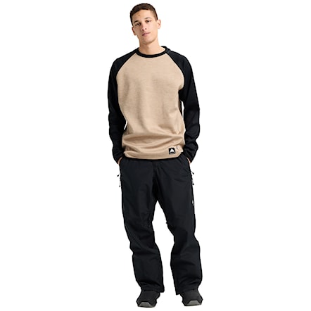 Technická mikina Burton Crown Weatherproof Crew summit taupe heather/true black 2026 - 5