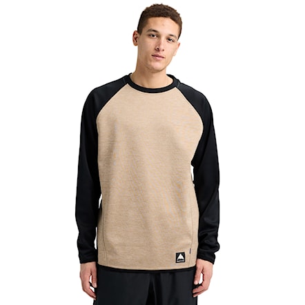 Technická mikina Burton Crown Weatherproof Crew summit taupe heather/true black 2026 - 1