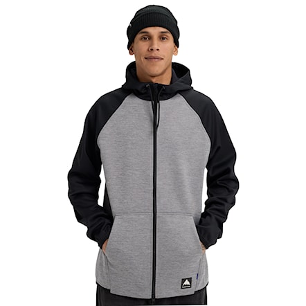 Technical Hoodie Burton Crown Weatherproof FZ grey heather/true black 2026 - 2