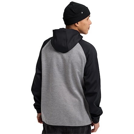 Technical Hoodie Burton Crown Weatherproof FZ grey heather/true black 2026 - 3