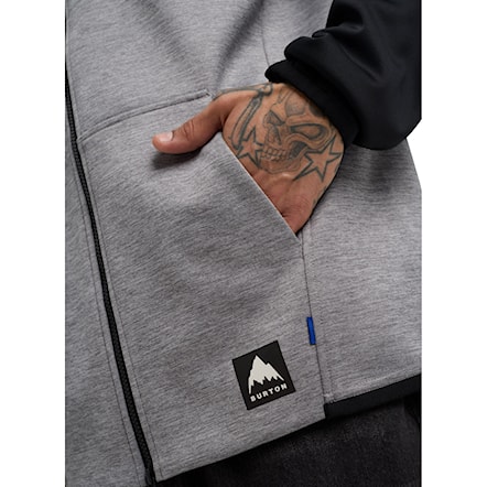 Technical Hoodie Burton Crown Weatherproof FZ grey heather/true black 2026 - 4