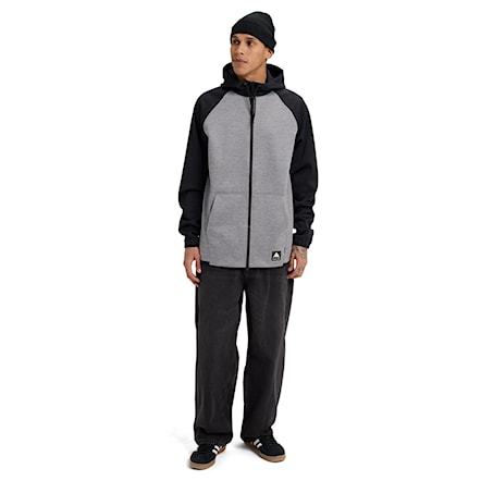 Technical Hoodie Burton Crown Weatherproof FZ grey heather/true black 2026 - 5