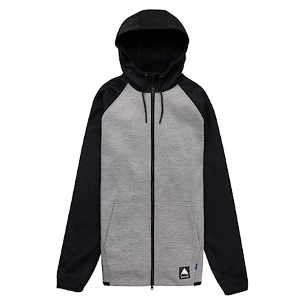Technical Hoodie Burton Crown Weatherproof FZ grey heather/true black 2026 - 1