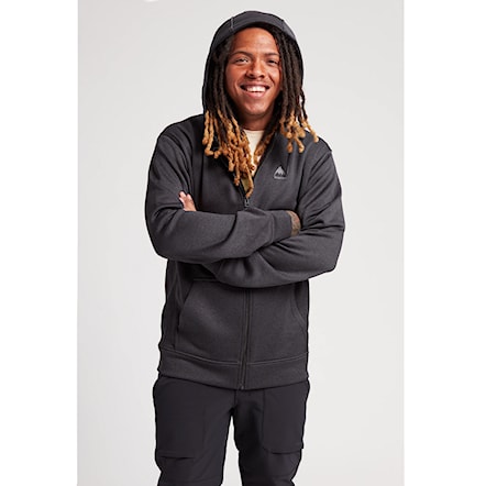 Technická mikina Burton Oak Full-zip true black heather 2025 - 2