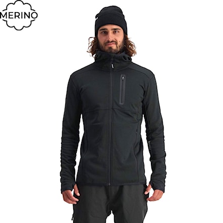 Technical Hoodie Mons Royale Approach Tech Mid Hoody black 2021 - 1