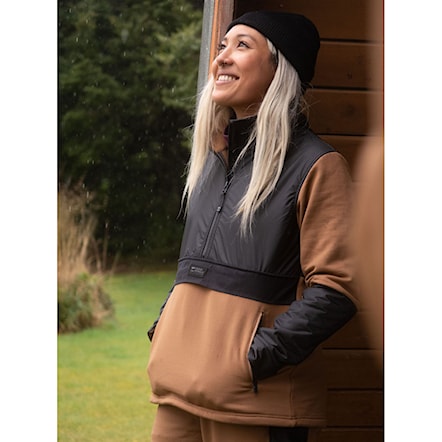 Technická mikina Mons Royale Wms Decade Mid Pullover toffee 2022 - 6