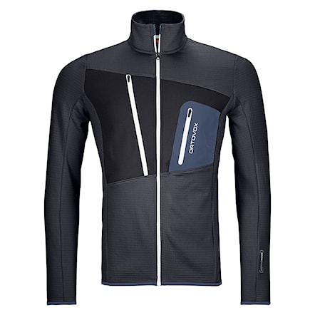 Technická mikina ORTOVOX Fleece Grid Jacket black steel 2021 - 1