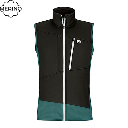 Technical Hoodie ORTOVOX Fleece Grid Vest dark arctic grey 2025 - 1