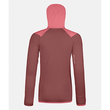 Technical Hoodie ORTOVOX Wms Fleece Grid Hoody mountain rose 2025 - 2