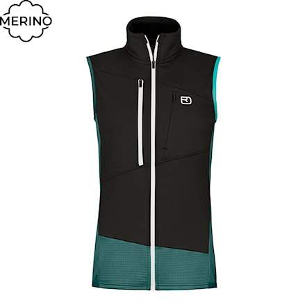 Technical Hoodie ORTOVOX Wms Fleece Grid Vest dark arctic grey 2025 - 1