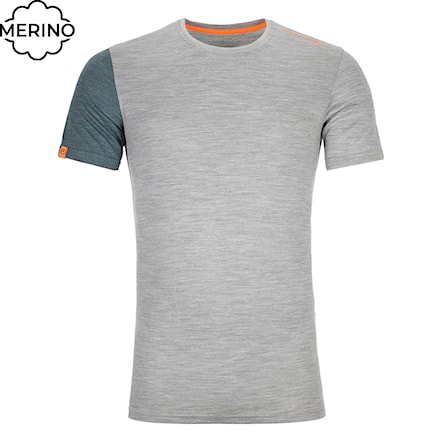 T-shirt ORTOVOX 185 Rock'n'wool Short Sleeve grey blend 2021 - 1