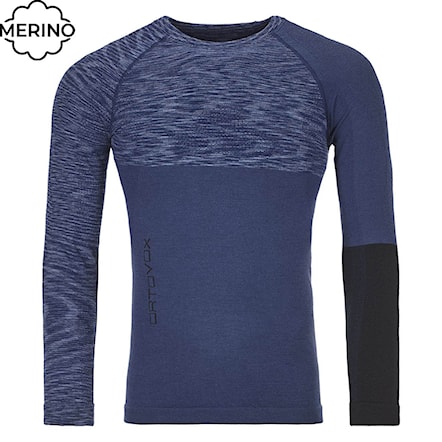 T-shirt ORTOVOX 230 Competition Long Sleeve night blue blend 2021 - 1