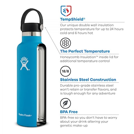 Termos Hydro Flask 21 oz Standard Flex Straw Cap indigo 0,621l - 8