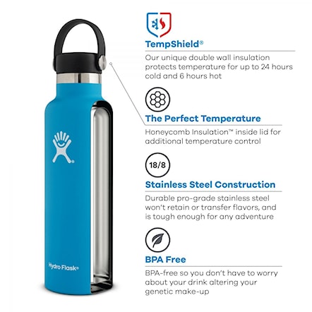 Thermos Hydro Flask 24 oz Standard Mouth Flex Cap black 0,710l - 3