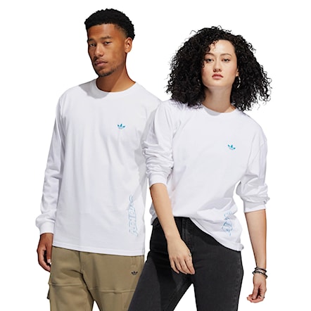 T-shirt Adidas Speed Graphic LS white/sonic aqua 2021 - 1
