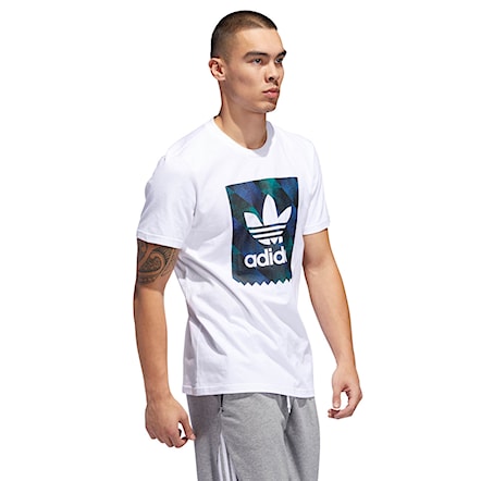 T-shirt Adidas Towning BB Logo white/black/active blue/actv grn 2019 - 1