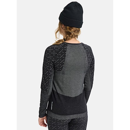 Tričko Burton Wms [ak] Slokar Merino Crew true black/grey cloud 2026 - 2