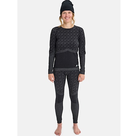 Tričko Burton Wms [ak] Slokar Merino Crew true black/grey cloud 2026 - 3