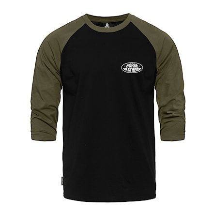 Tričko Horsefeathers Dynamo Raglan black/burnt olive 2025 - 2