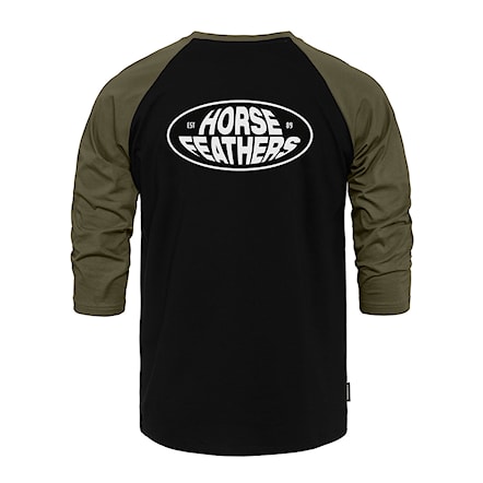 Tričko Horsefeathers Dynamo Raglan black/burnt olive 2025 - 1