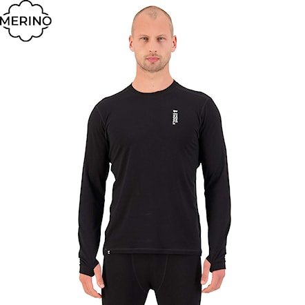 T-shirt Mons Royale Cascade Merino Flex 200 LS black 2022 - 1