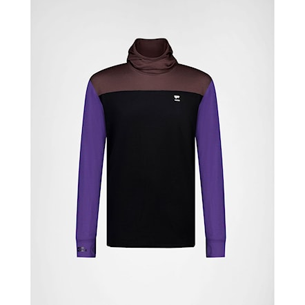 T-shirt Mons Royale Yotei Powder Hood Ls violet/cedar/black 2025 - 5