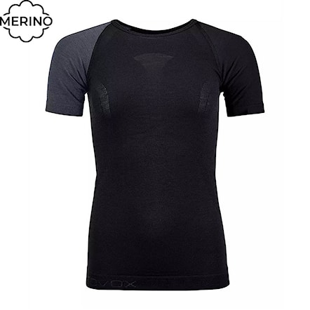 T-shirt ORTOVOX Wms 120 Comp. Light Short Sleeve black raven 2021 - 1