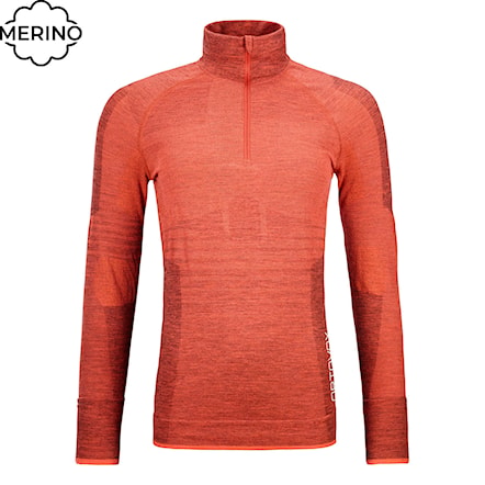 T-shirt ORTOVOX Wms 230 Competition Zip Neck coral 2022 - 1