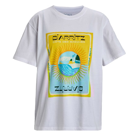 Tričko Roxy Atlas Hangloose bright white biarritz 2025 - 5