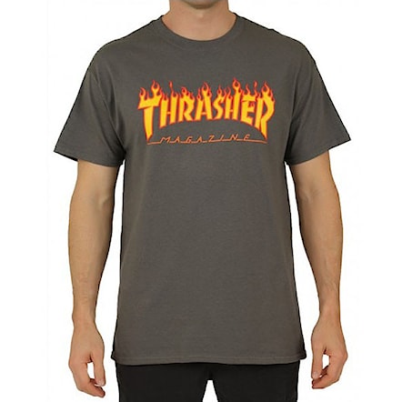 T-shirt Thrasher Flame charcoal 2021 - 1