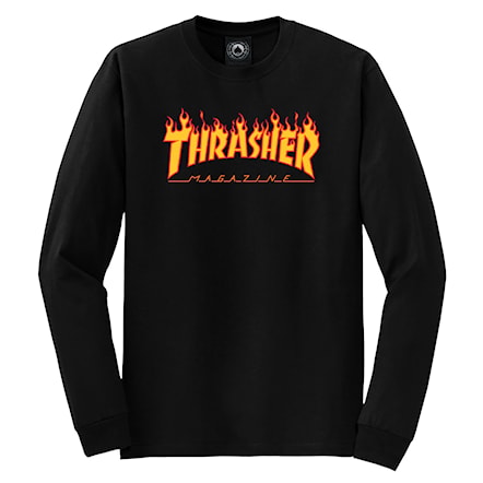 Tričko Thrasher Flame Logo L/S black 2022 - 1