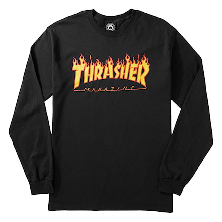 T-shirt Thrasher Flame Logo Longsleeve black 2018 - 1