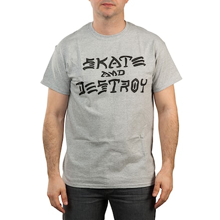 T-shirt Thrasher Skate & Destroy grey 2018 - 1