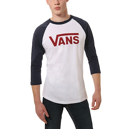T-shirt Vans Vans Classic Raglan white dress blues/biking red 2019 - 1