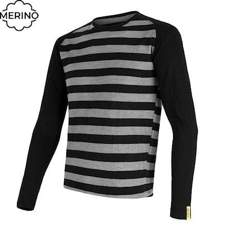 T-shirt Sensor Merino Wool Active černá/pruhy 2019 - 1